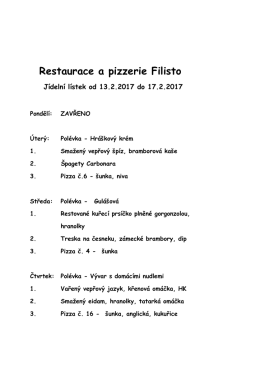 Restaurace a pizzerie FILISTO