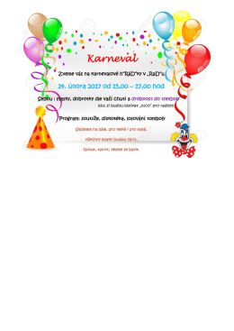 Pozv&aacute;nka na karneval