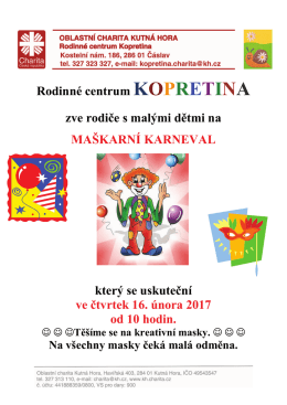 Rodinné centrum KOPRETINA zve rodiče s malými dětmi na