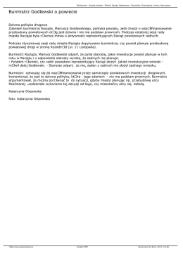 Burmistrz Godlewski o powiecie