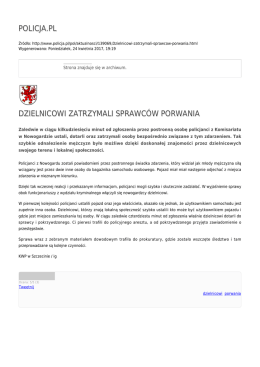 POLICJA.PL DZIELNICOWI ZATRZYMALI SPRAWCÓW PORWANIA