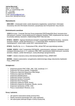 CV w formacie pdf - Jędrzej Marciniak
