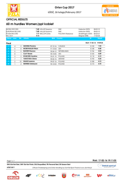 Orlen Cup 2017 60 m hurdles Women/ppł kobiet - Domtel