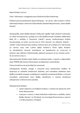Raport bieżący 02/2017 Tytuł: Informacja o zaciągnięciu