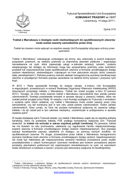 Traktat z Marrakeszu o dostępie osób - curia