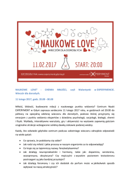 NAUKOWE LOVE² - CHEMIA MIŁOŚCI, czyli Walentynki w