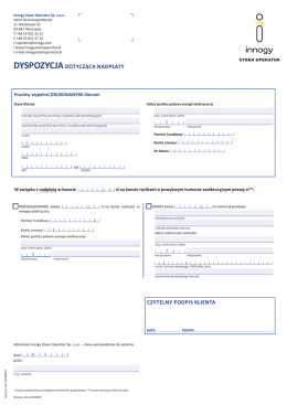 dyspozycjadotycząca nadpłaty czytelny podpis klienta