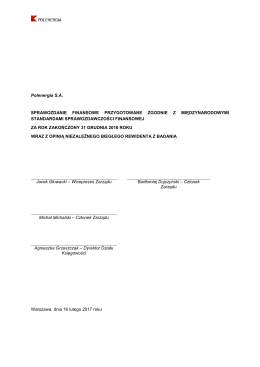 1 Polenergia SA SPRAWOZDANIE FINANSOWE PRZYGOTOWANE