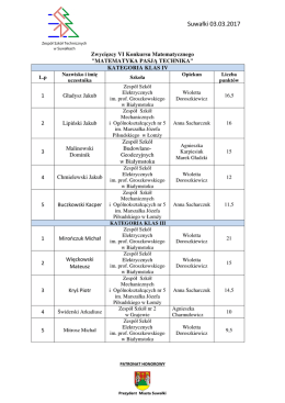 Lista - etap wojewódzki