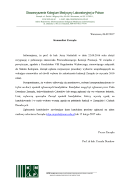 Szanowni Państwo - Kolegium Medycyny Laboratoryjnej
