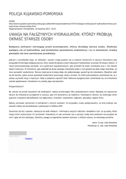 policja kujawsko-pomorska uwaga na fałszywych hydraulików
