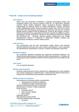 Power BI &ndash; analiza oraz wizualizacja danych