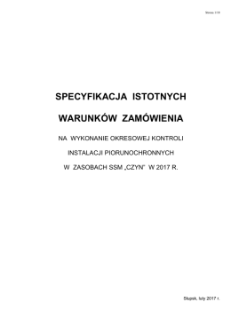 specyfikacja istotnych warunk&oacute;w zam&oacute;wienia