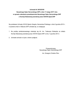 Uchwała Nr 30/XXXVIII Naczelnego Sądu