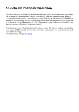 Ankieta dla rodzic&oacute;w maluch&oacute;w