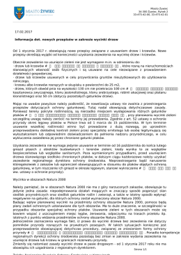 Informacja dot. nowych przepisów w zakresie wycinki drzew