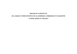 program naprawczy dla szkoły podstawowej im. kazimierza
