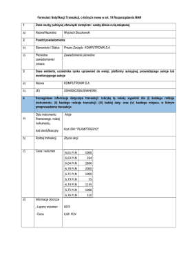 Formularz notyfikacji transakcji - Wojciech Buczkowski