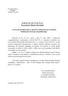 obwieszczenie - Urząd Miasta Ostrołęki