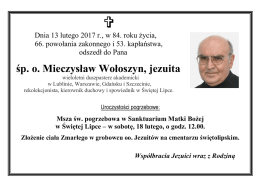 śp. o. Mieczysław Wołoszyn, jezuita