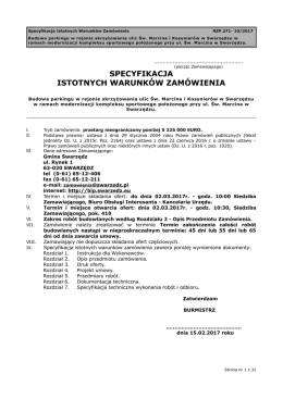 specyfikacja istotnych warunk&oacute;w zam&oacute;wienia