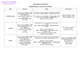 Jadłospis - Przedszkole Publiczne Mały Inżynier