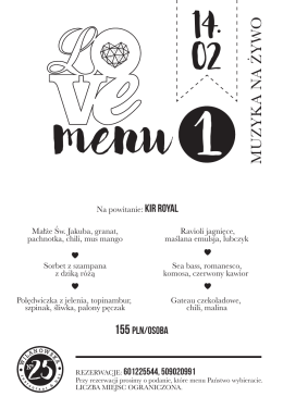 menu welentyna