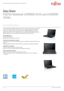 Data Sheet Fujitsu LIFEBOOK A556 and LIFEBOOK A556G