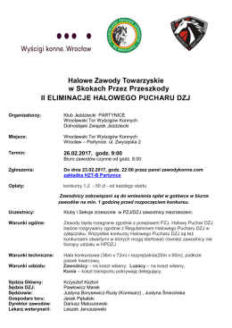 Halowe Zawody Towarzyskie w Skokach Przez Przeszkody II