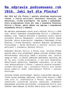 Na odprawie podsumowano rok 2016. Jaki był dla