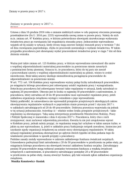 Zmiany w prawie pracy w 2017 r.