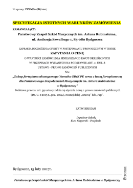 Specyfikacja Istotnych Warunk&oacute;w Zam&oacute;wienia