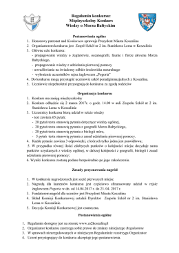 Regulamin konkursu: Międzyszkolny Konkurs