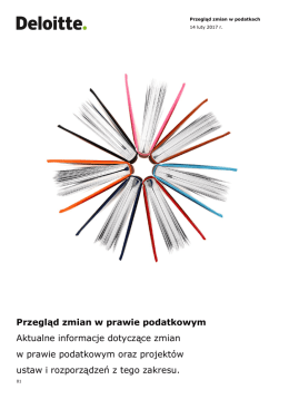 Przegląd zmian w prawie podatkowym Aktualne