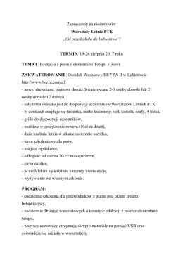 Zapraszamy na niesamowite Warsztaty Letnie PTK „Od przedszkola