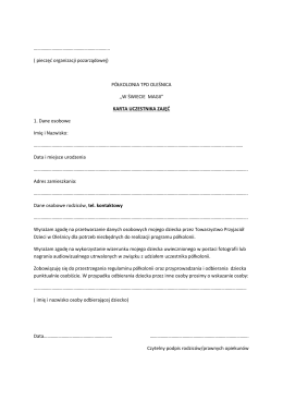 ( pieczęć organizacji pozarządowej) P&Oacute;ŁKOLONIA TPD