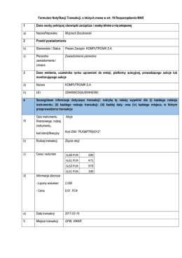 Formularz notyfikacji transakcji - Wojciech Buczkowski