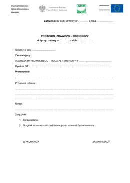 Załącznik nr 3 Protokól POPŻ