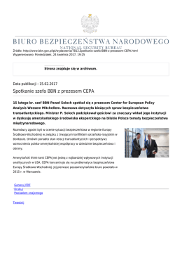 Spotkanie szefa BBN z prezesem CEPA