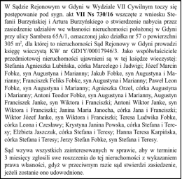 W Sądzie Rejonowym w Gdyni w Wydziale VII Cywilnym toczy się