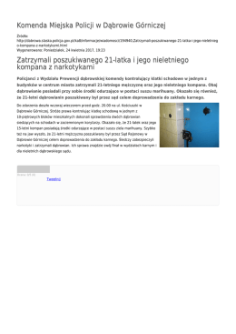 Generuj PDF - Komenda Miejska Policji w Dąbrowie Górniczej