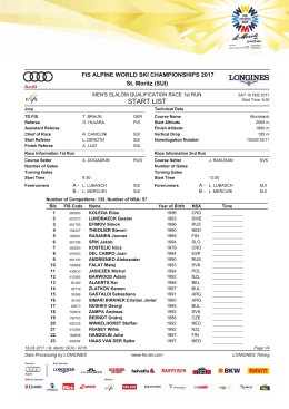 Start List Run 1