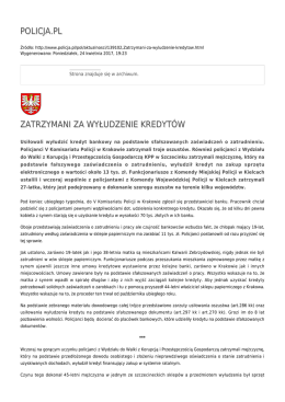 POLICJA.PL ZATRZYMANI ZA WYŁUDZENIE KREDYTÓW