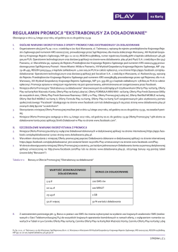 regulamin promocji EKSTRABONUSY ZA DOŁADOWANIE