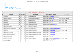 Studia Licencjackie Sesja Zimowa 2016/2017 tryb niestacjonarny