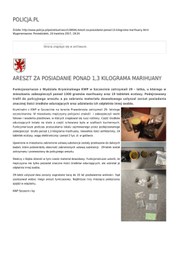 policja.pl areszt za posiadanie ponad 1,3 kilograma marihuany