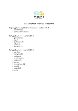 LISTA LAUREAT&Oacute;W KONKURSU #PAROBRANIE Nagrody gł&oacute;wne