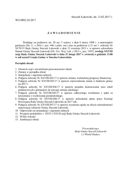 Zawiadomienie o XXVIII sesji Rady Gminy Stoczek Łukowski, która