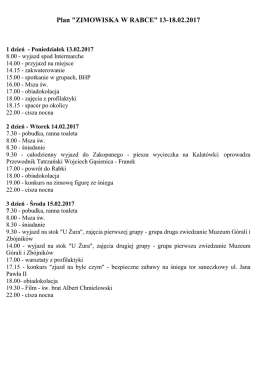 Plan "ZIMOWISKA W RABCE” 13