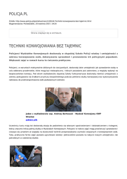 POLICJA.PL TECHNIKI KONWOJOWANIA BEZ TAJEMNIC